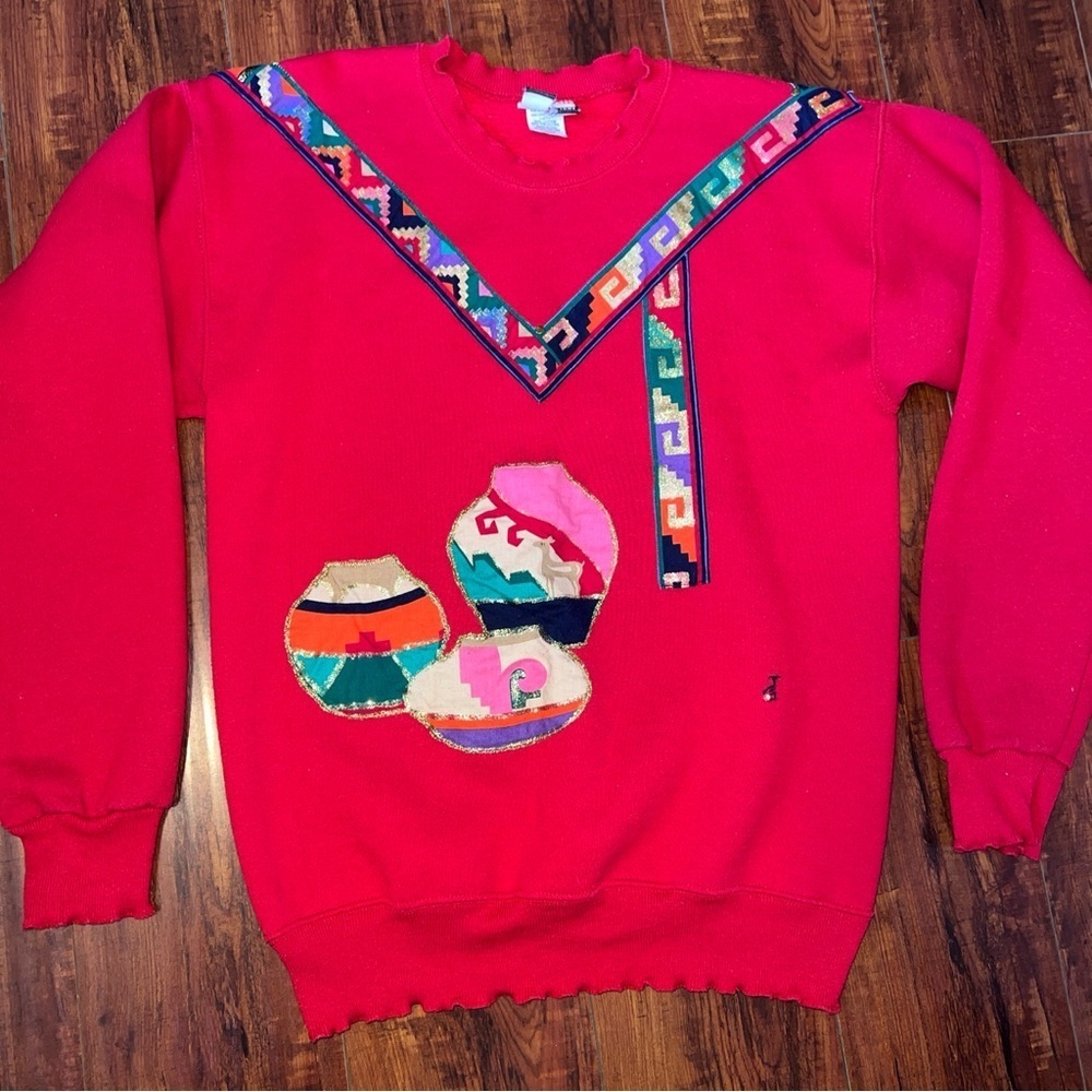 VTG 90s Made In USA STURDY SWEATS by Lee Used Native American Sweatshirt Sz Med